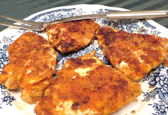 Breaded Chicken Breast with Pimento-Parmesan Sauce