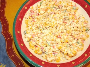 My Yellow Farmhouse - Corn Salad with Green, Yellow & Red Peppers