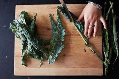 Removing ribs from kale - photo courtesy food52.com